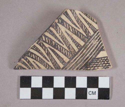 Ceramic rim sherd with polychrome designs