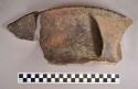 Ceramic, earthenware rim sherds, shell-tempered, strap handle, undecorated body, incised rim; crossmends