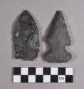Chipped stone, projectile point, corner-notched, side-notched, and stemmed