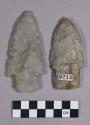 Chipped stone, projectile points, stemmed