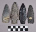 Chipped stone, projectile points, stemmed