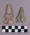 Chipped stone, projectile points, bifurcate base and side-notched