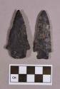 Chipped stone, projectile points, corner-notched and stemmed