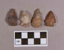 Chipped stone, projectile points, stemmed and leaf-shaped