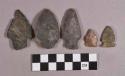 Chipped stone, projectile points, stemmed