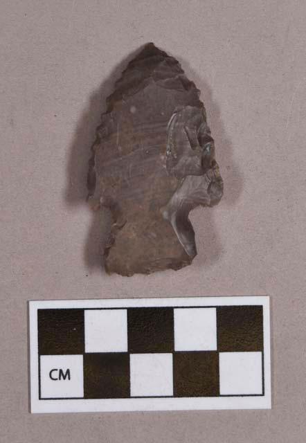 Chipped stone, projectile point, stemmed