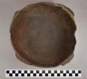 Ceramic, earthenware complete vessel, shell-tempered, cord-impressed bowl