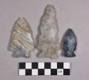 Chipped stone, projectile points, including bifurcate base, stemmed, corner-notched, side-notched, and asymmetrical