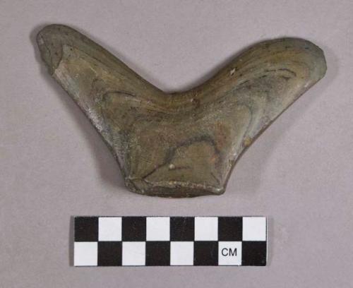 Ground stone, atlatl weight fragment, winged