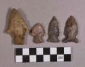 Chipped stone, projectile points, includes stemmed, side-notched, and lanceolate