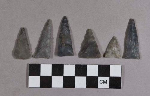 Chipped stone, projectile points, triangular