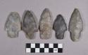 Chipped stone, projectile points, stemmed