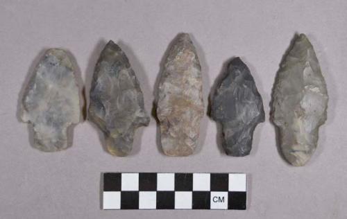 Chipped stone, projectile points, stemmed