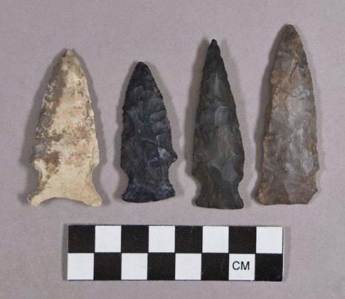 Chipped stone, projectile points, side-notched