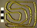 Gold necklace of tubular beads (strung on modern gold chain)