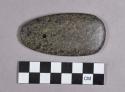 Ground stone, ornament, oval, one perforation