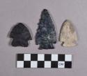 Chipped stone, projectile points, corner-notched