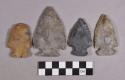 Chipped stone, projectile points, corner-notched, side-notched, and stemmed