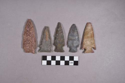 Chipped stone, projectile points, corner-notched and stemmed