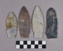Chipped stone, projectile points, stemmed and lanceolate