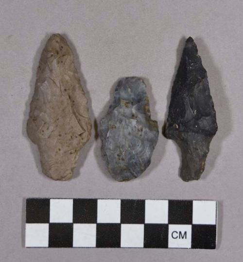 Chipped stone, projectile points, stemmed