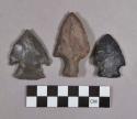 Chipped stone, projectile points, stemmed and corner-notched