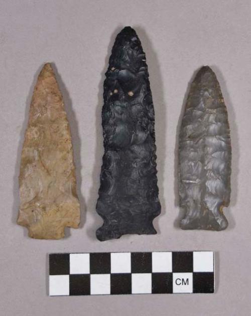 Chipped stone, projectile points, stemmed, corner-notched, and side-notched