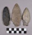 Chipped stone, projectile points, stemmed