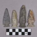 Chipped stone, projectile points, stemmed and side-notched