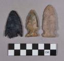 Chipped stone, projectile points, stemmed, corner-notched, and side-notched
