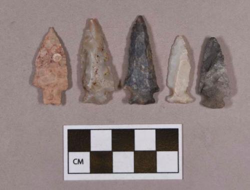 Chipped stone, projectile points, stemmed