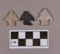 Chipped stone, projectile points, stemmed and corner-notched