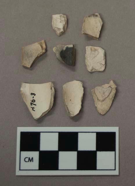 Ceramic, white clay pipe bowl fragments