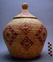 Coiled basket (A); geometric motif