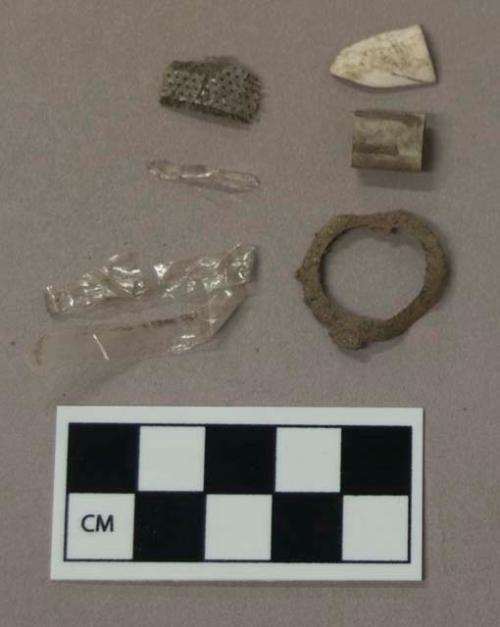 Plastic fragments including bandage, wrappers, etc.