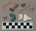 Plastic fragments, including eating utensils, wrappers, etc.