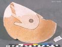 Pottery bowl sherd showing hand