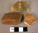 2 pottery rim sherds; 1 potsherd; 1 shoulder potsherd