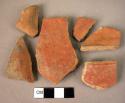 2 rim potsherds, 12 sherds - red ware (Wace & Thompson, 1912, Type A1)