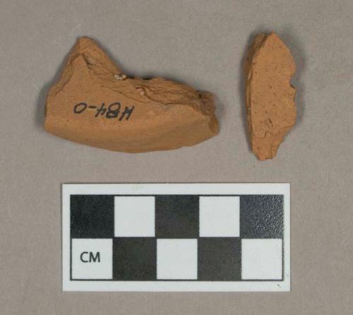 Ceramic, unglazed redware base sherds