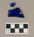 Glass, cobalt blue bottle body fragments