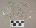 Glass, colorless flat glass fragments