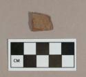 Ceramic, redware body sherd, undecorated exterior, interior surface missing