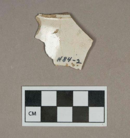 Ceramic, dark blue transfer printed whiteware body sherd