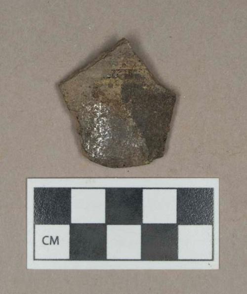 Ceramic, redware body sherd, glazed on both sides