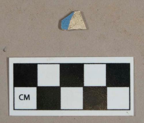 Ceramic, pearlware body sherd with blue decoration