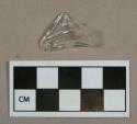 Glass, colorless base fragment with mold seam