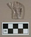 Glass, colorless molded body fragment with letters