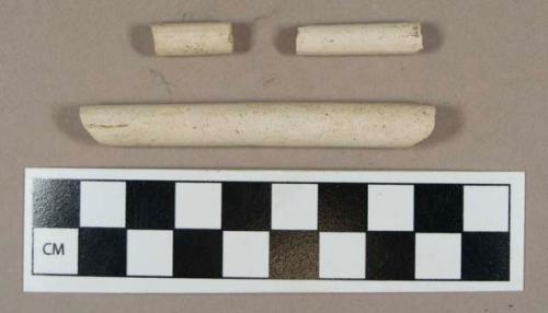 Ceramic, white clay pipe stem fragments, 5/64" bore diameter