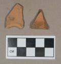 Ceramic, redware base sherds, undecorated